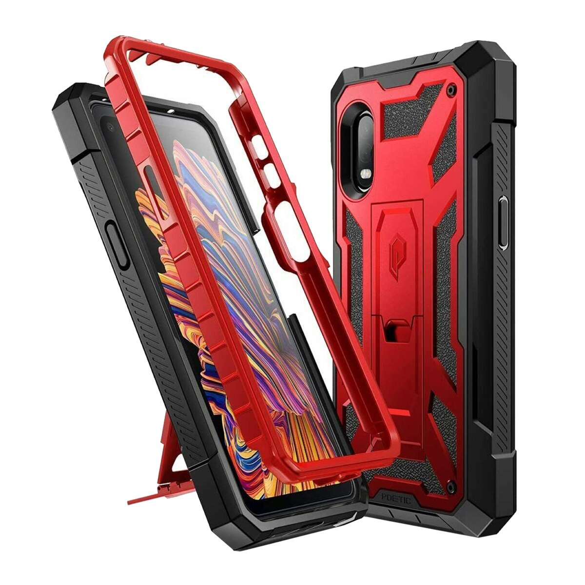 Husa Poetic, combatibila cu Samsung Galaxy Note 20 Ultra, Poliuretan, Negru/Rosu