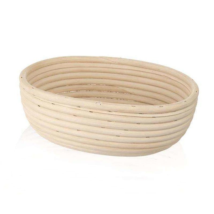 Cos Pentru Dospit Aluat De Paine, Orion, 1 kg, 24x18.5x9 cm, Bej, Fabricat Din Ratan Natural, Motiv Cu Inima, Destinat Pentru Dospit Aluatului De Paine, Poate Fi Folosit Pentru Pastrarea Aluatului