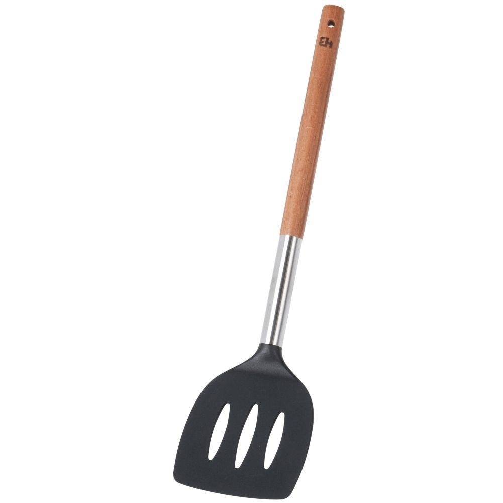 Spatula Excellent Houseware, Lemn/Nylon/Inox, 35 cm, Negru/Maro