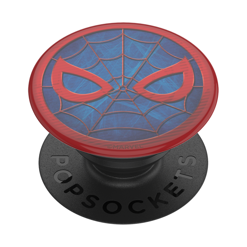 Suport adeziv Popsockets pentru telefon, PopGrip Marvel Spider-Man, Rosu/Albastru