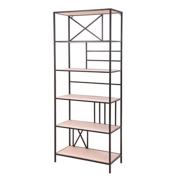Biblioteca industriala din metal Home Styling, Negru/Maro Biblioteca industriala din metal Home Styling, Negru/Maro