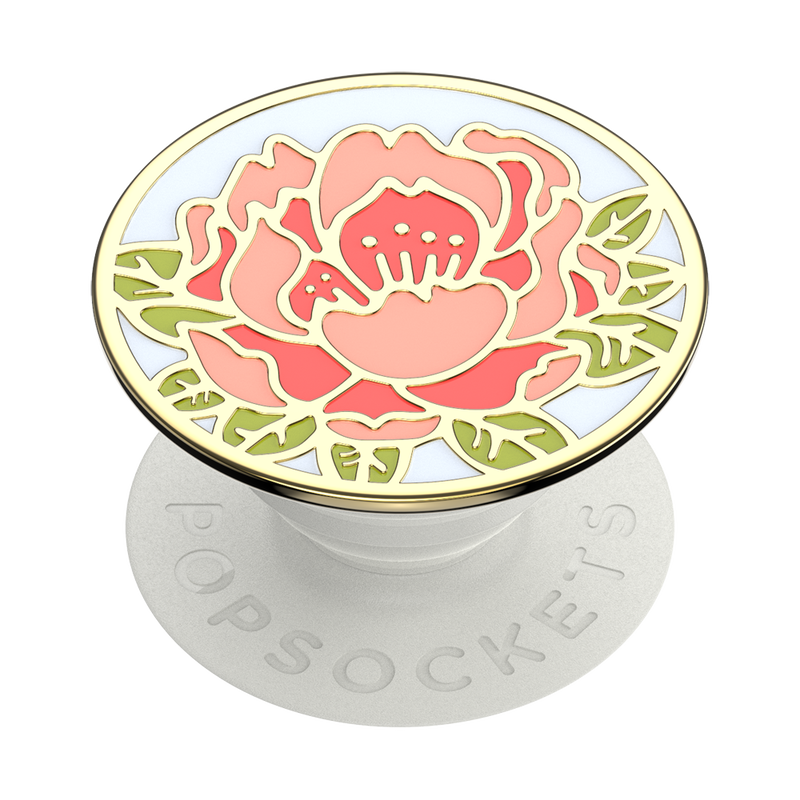 Suport adeziv Popsockets pentru telefon, PopGrip Enamel Blooming Peony, Multicolor