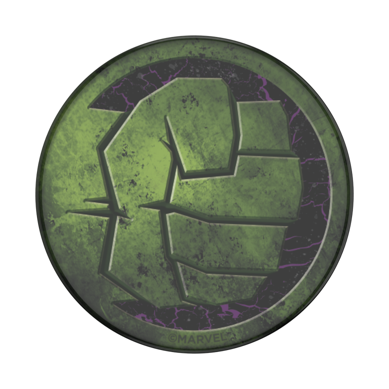 Suport adeziv Popsockets pentru telefon, PopGrip Marvel Hulk, Negru/Verde
