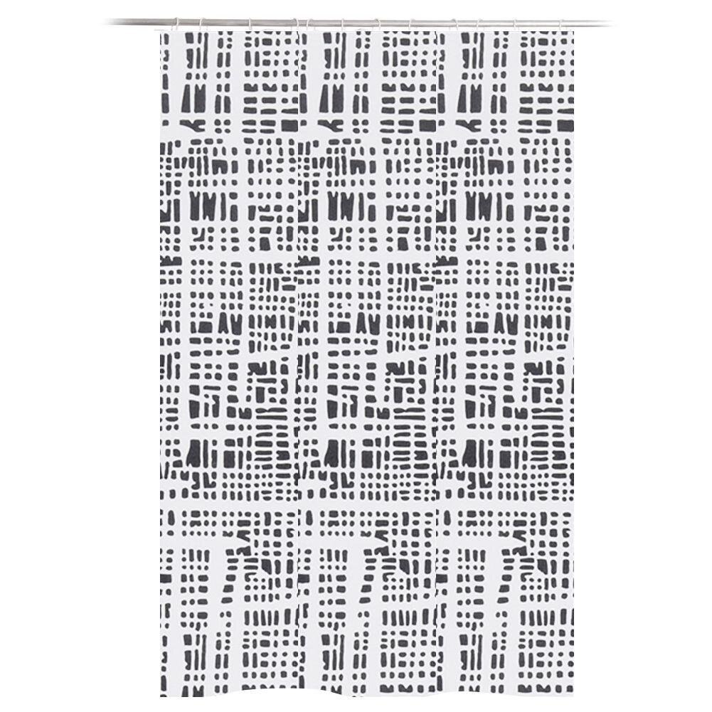 Perdea de dus cu carlige Bathroom Solutions, Alb/Negru