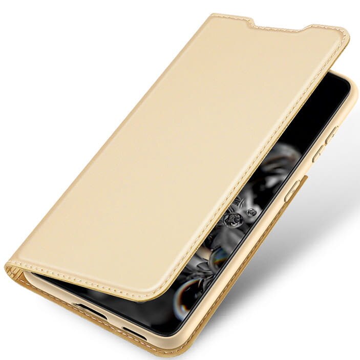 Husa DuxDucis, Tip portofel, Compatibil cu Galaxy S21 Plus, Piele ecologica, Auriu