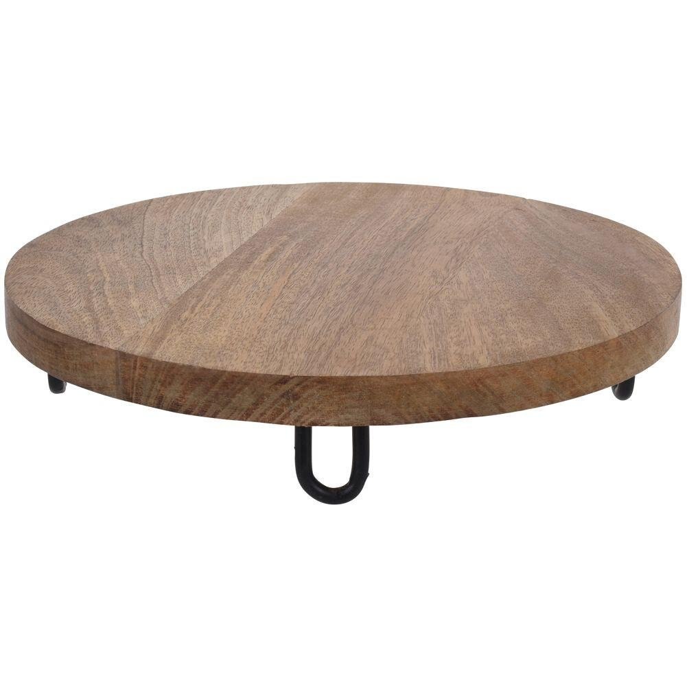 Tava pentru servire Excellent Houseware, Lemn de mango, 28.5 cm, Maro