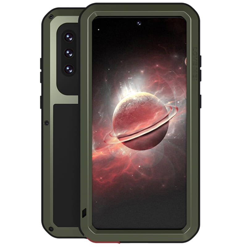 Husa blindata + sticla LOVE MEI Galaxy A72, verde