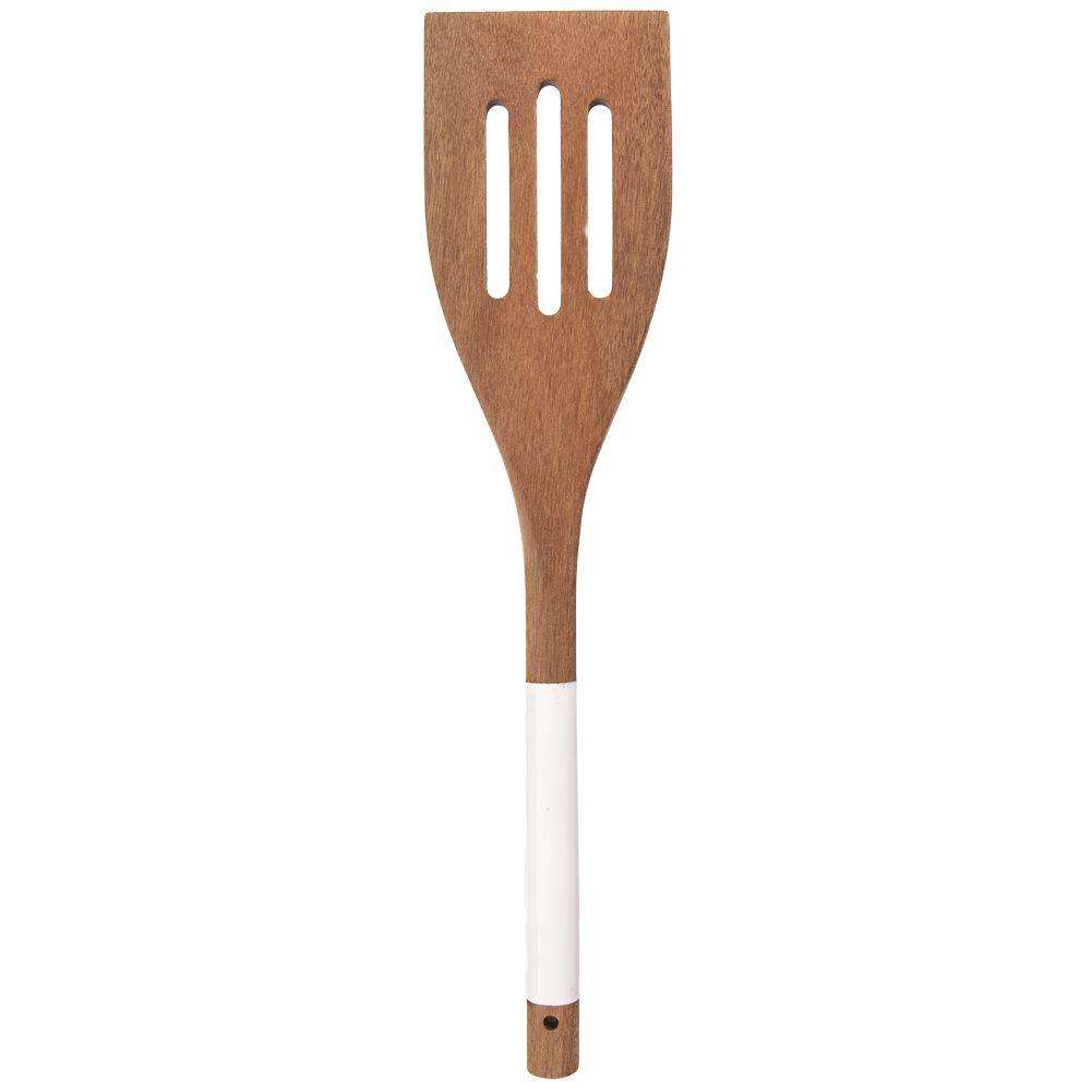 Spatula bucatarie Orion, Lemn de salcam, 30 cm, Maro/Alb