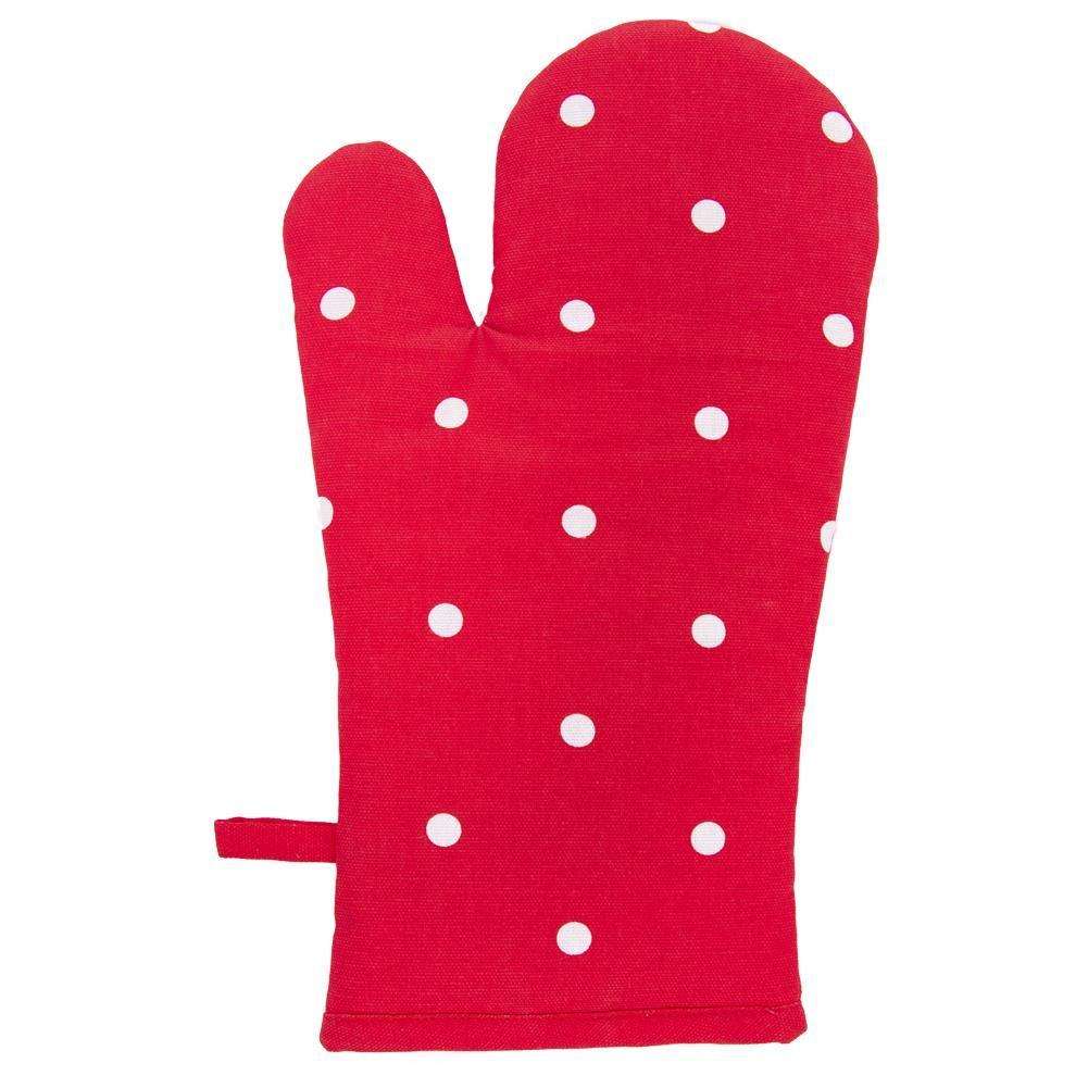 Manusa de bucatarie Orion, Buline, Bumbac, Rosu/Alb