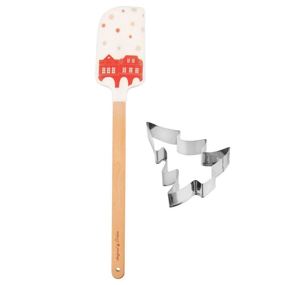 Set spatula/forma prajitura, Orion, Silicon/Inox, Multicolor