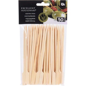 Set 50 scobitori frigarui, Excellent Houseware, Lemn bambus, 15 cm, Maro Set 50 scobitori frigarui, Excellent Houseware, Lemn bambus, 15 cm, Maro