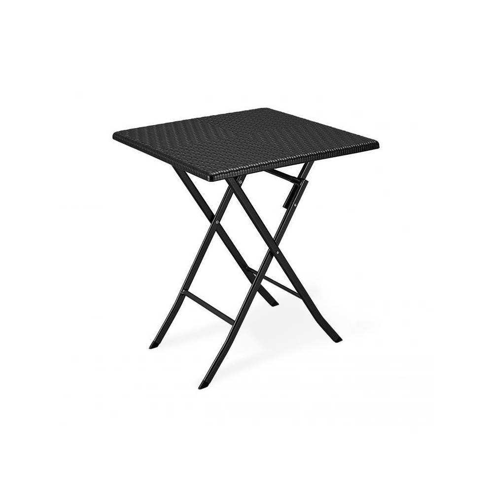 Masa de Gradina Pliabila Model Ratan, Bigshot BSRAK62BLK, 73 x 62 x 62 cm, Negru