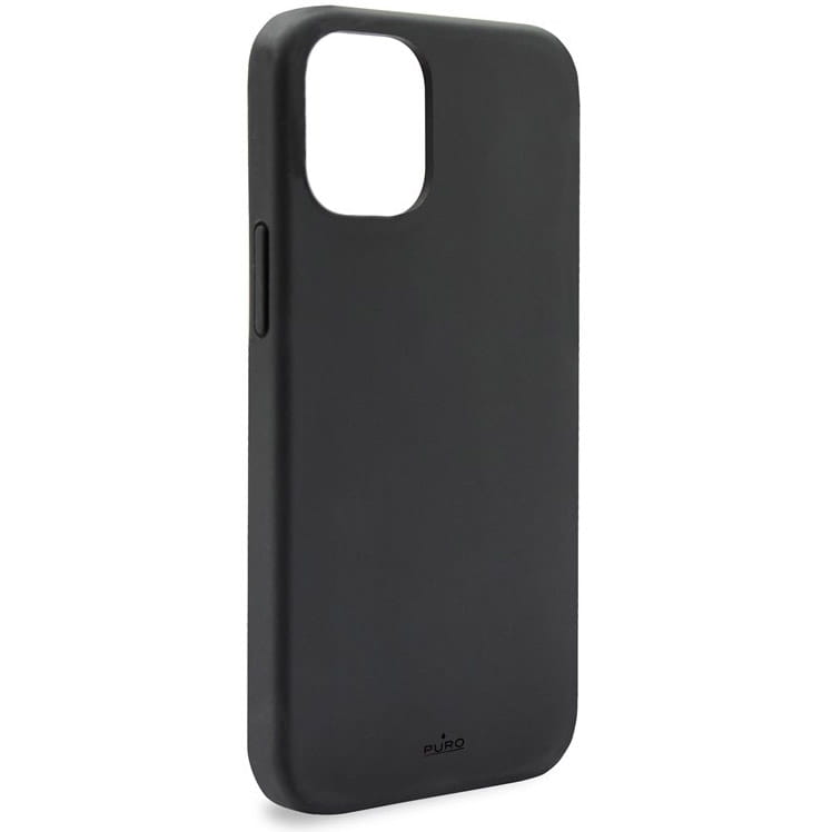 Husa de protectie antimicrobiana PURO Icon pentru iPhone 12/12 Pro, Silicon, Negru