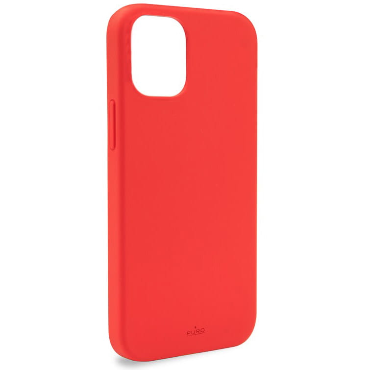 Husa de protectie antimicrobiana PURO Icon pentru iPhone 12/12 Pro, Silicon, Rosu