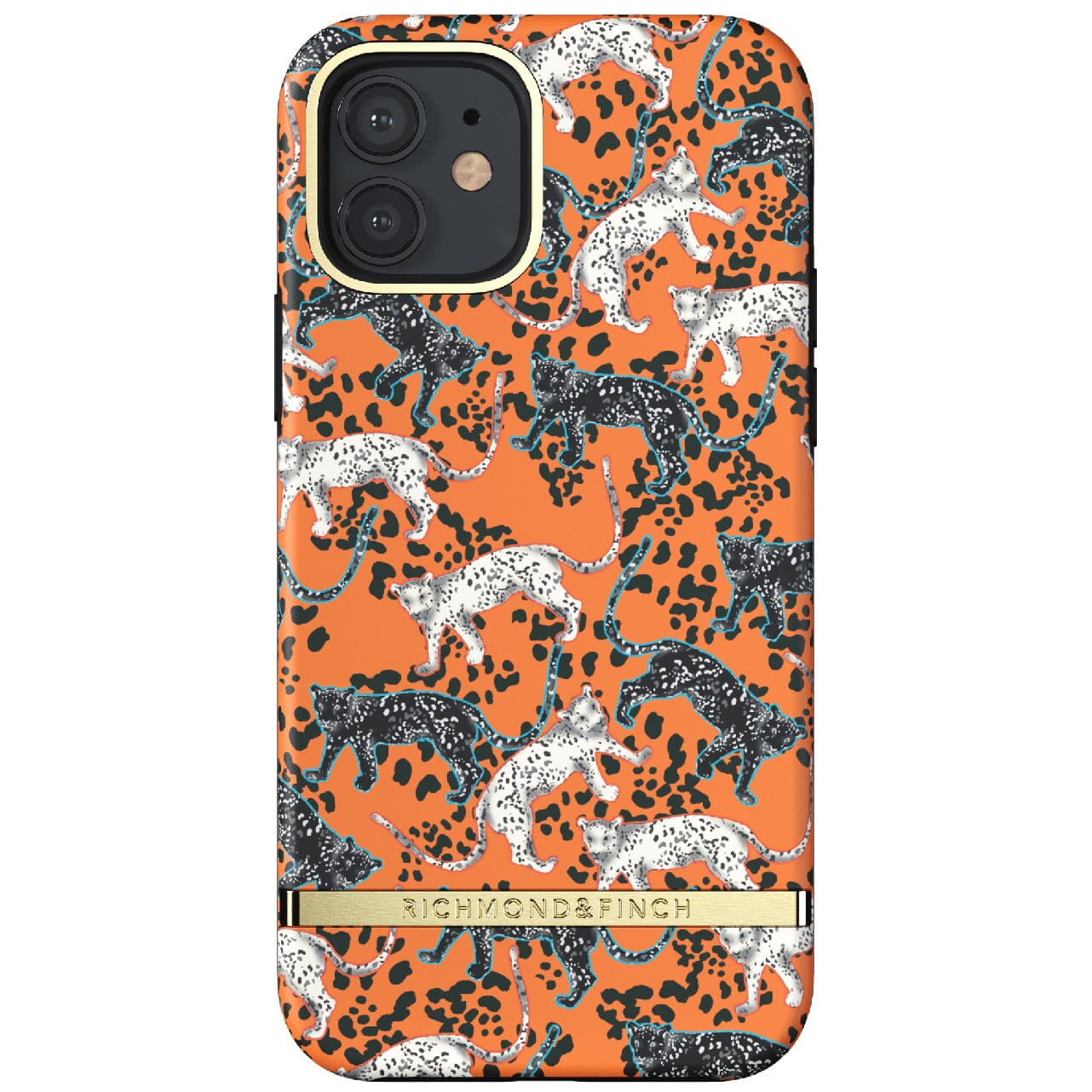 Husa Richmond & Finch Orange Leopard pentru iPhone 12 / 12 Pro, Plastic, Multicolor