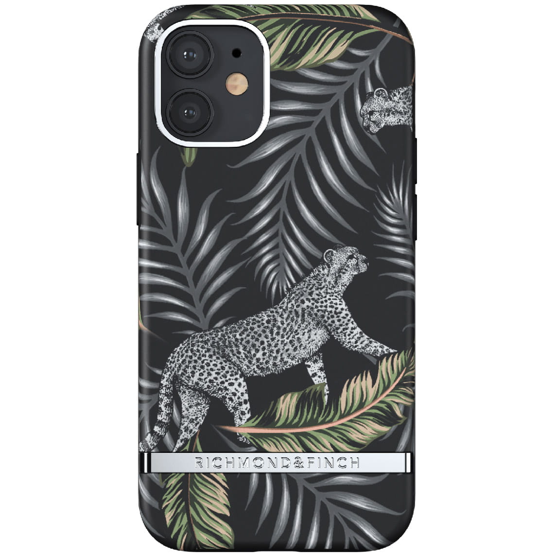 Husa Richmond & Finch Silver Jungle pentru iPhone 12 Mini, Plastic, Negru