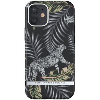 Husa Richmond & Finch Silver Jungle pentru iPhone 12 Mini, Plastic, Negru Husa Richmond & Finch Silver Jungle pentru iPhone 12 Mini, Plastic, Negru