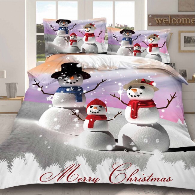 Lenjerie de Craciun 6 piese din bumbac finet gros OMNL48