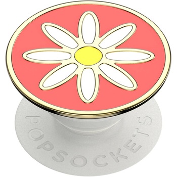 Suport PopSockets, PopGrip 2 gen, Premium, Margareta, Portocaliu Suport PopSockets, PopGrip 2 gen, Premium, Margareta, Portocaliu