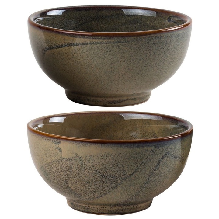 Excellent Houseware tál készlet, 2 db, kerámia, 300 ml, barna
