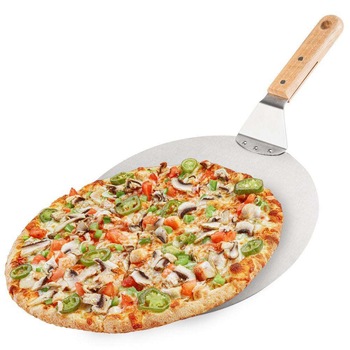 Lopata de pizza, Vilde, Otel inoxidabil, Maner din lemn, 30.5 cm, Argintiu/Maro Lopata de pizza, Vilde, Otel inoxidabil, Maner din lemn, 30.5 cm, Argintiu/Maro