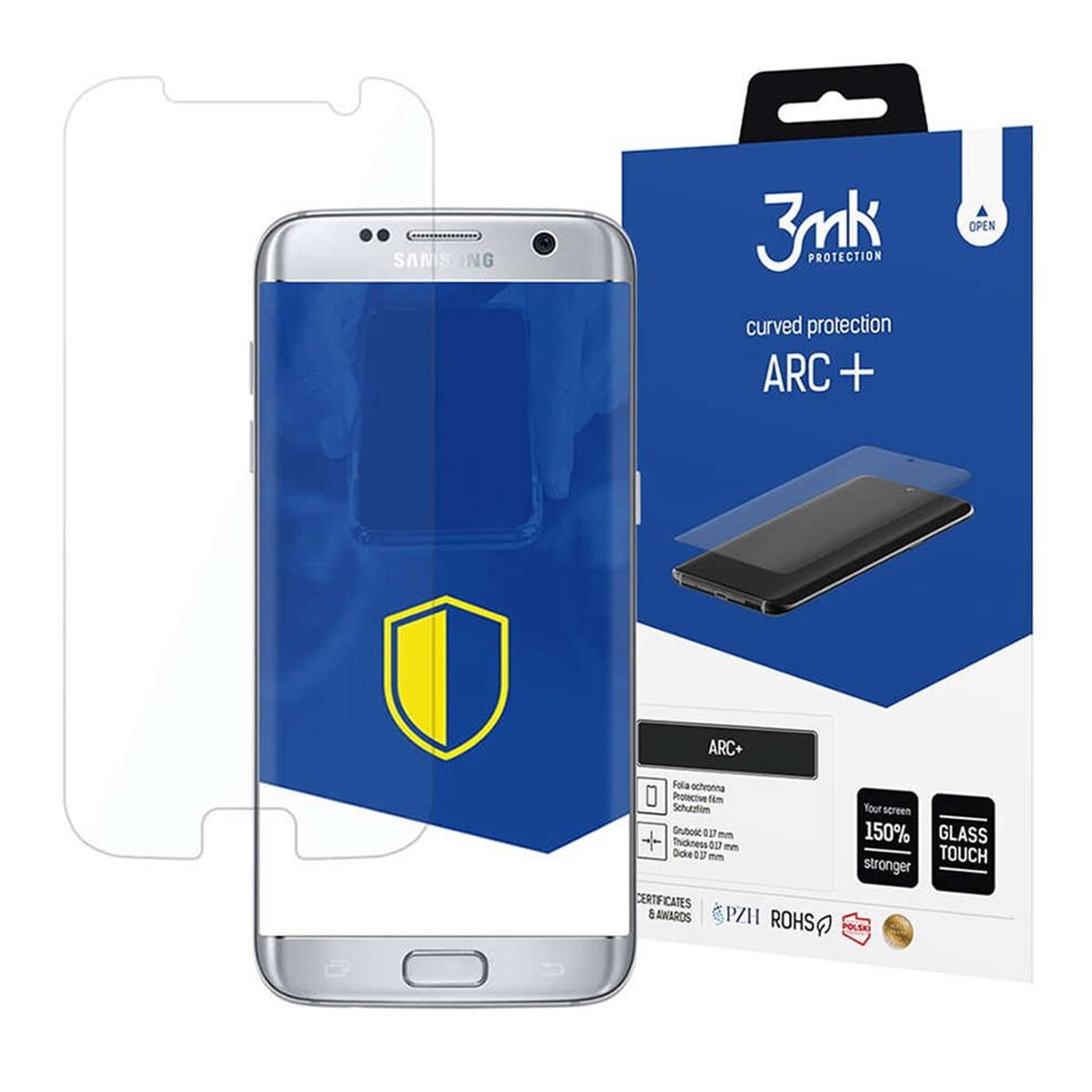 Folie Protectie pentru Galaxy S7 Edge, 3MK ARC+, Transparent