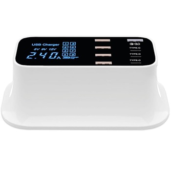 Incarcator multi-dispozitiv Xqisit, 8 porturi, QC 3.0, 42W, Alb Incarcator multi-dispozitiv Xqisit, 8 porturi, QC 3.0, 42W, Alb