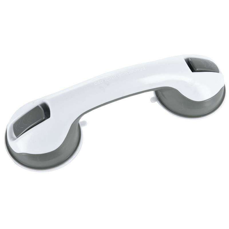 Maner pentru dus cu ventuze Orion, Plastic, Alb