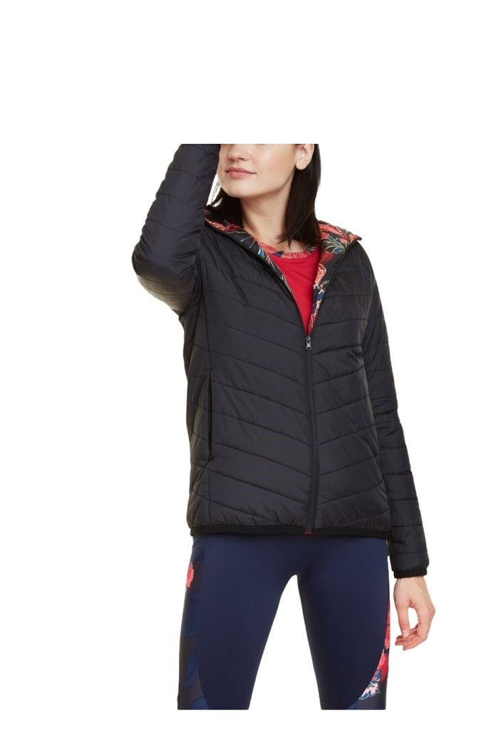 Geaca Reversibila cu model floral, Desigual-Jacket Scarlet Bloom