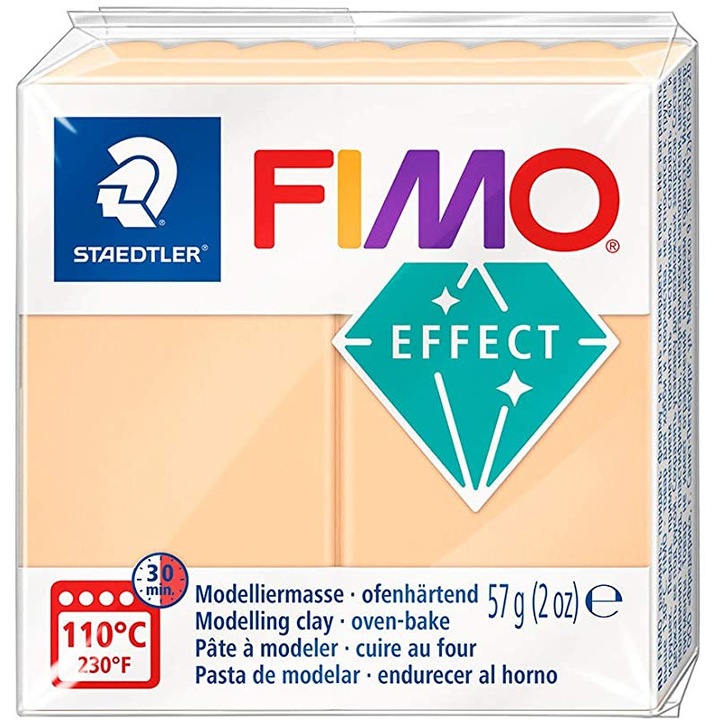 Pasta de modelaj FIMO Effect 57g Crem miez de piersica Pastel