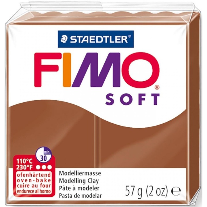 Pasta de modelaj FIMO Soft 57g Maro brun