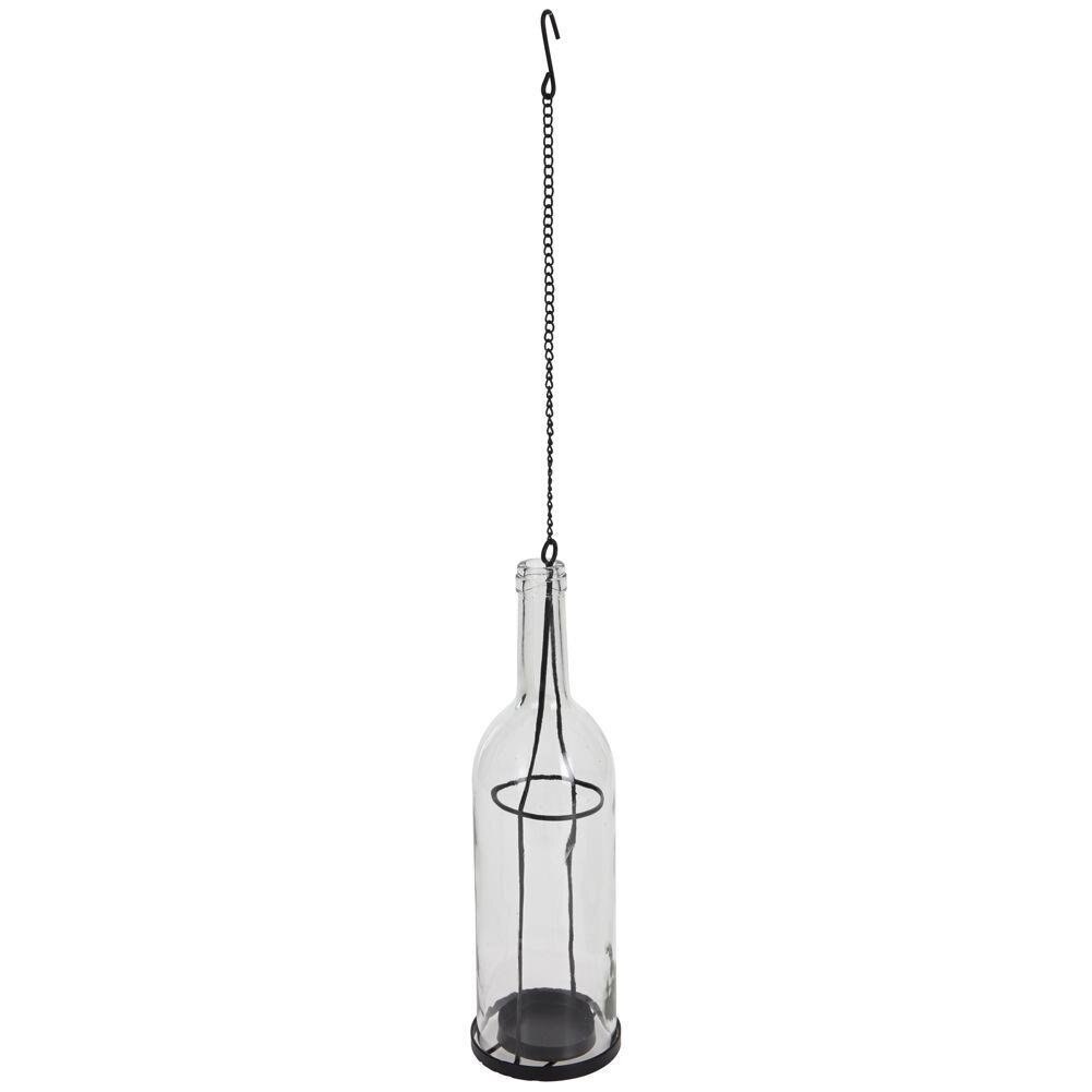Suport suspendat pentru lumanare Home Styling, Metal, Negru, 45 cm