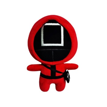 Jucarie de plus Flippy, Squid Game, 13 cm, patrat, rosie Jucarie de plus Flippy, Squid Game, 13 cm, patrat, rosie
