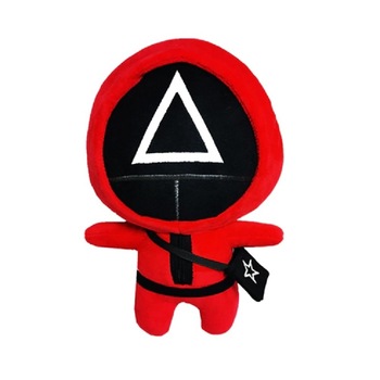 Jucarie de plus Flippy, Squid Game, 13 cm, triunghi, rosie Jucarie de plus Flippy, Squid Game, 13 cm, triunghi, rosie