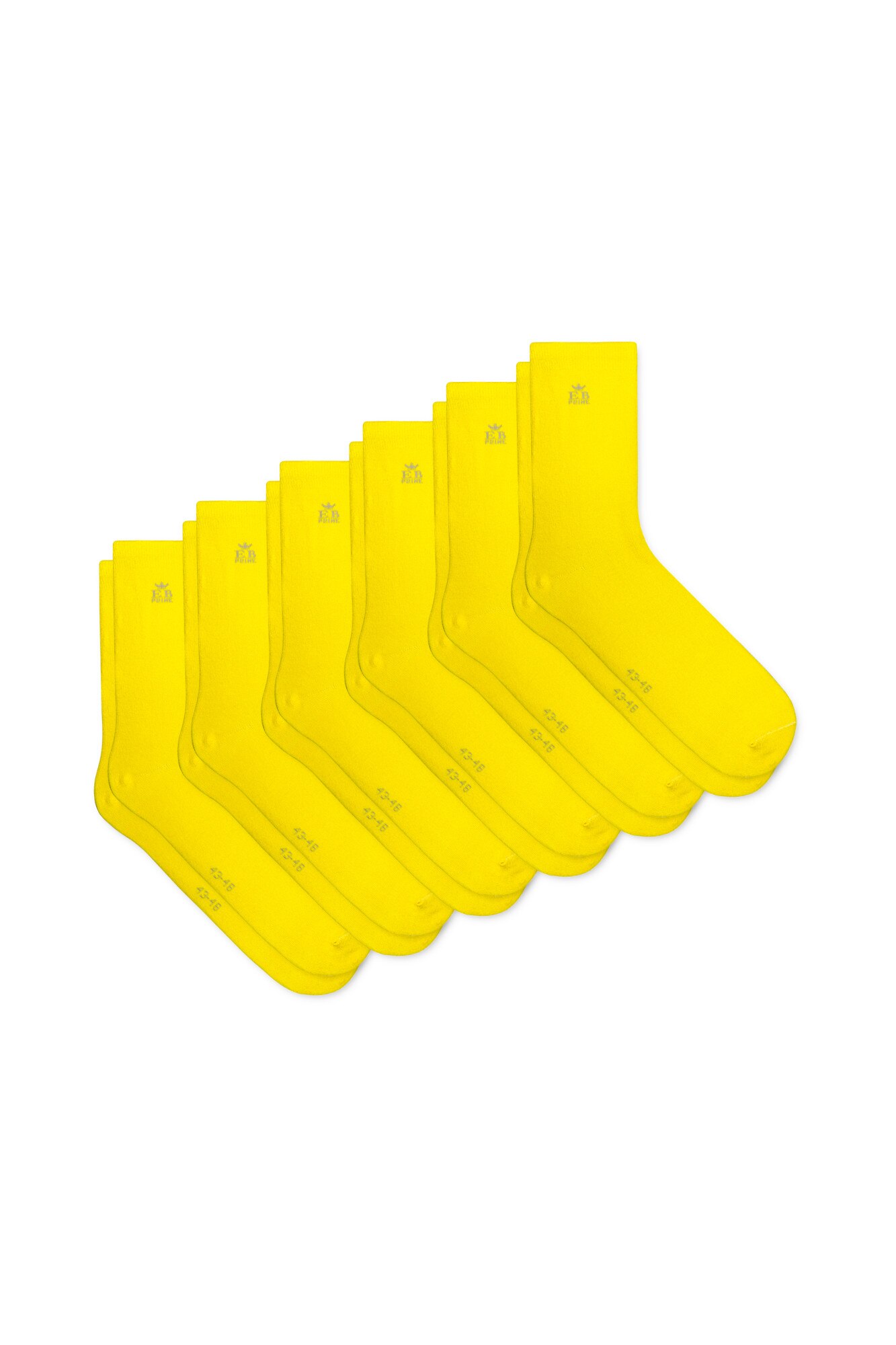 Set 6 perechi, Sosete din bumbac, EB Prime, confortabile si respirabile, Galben