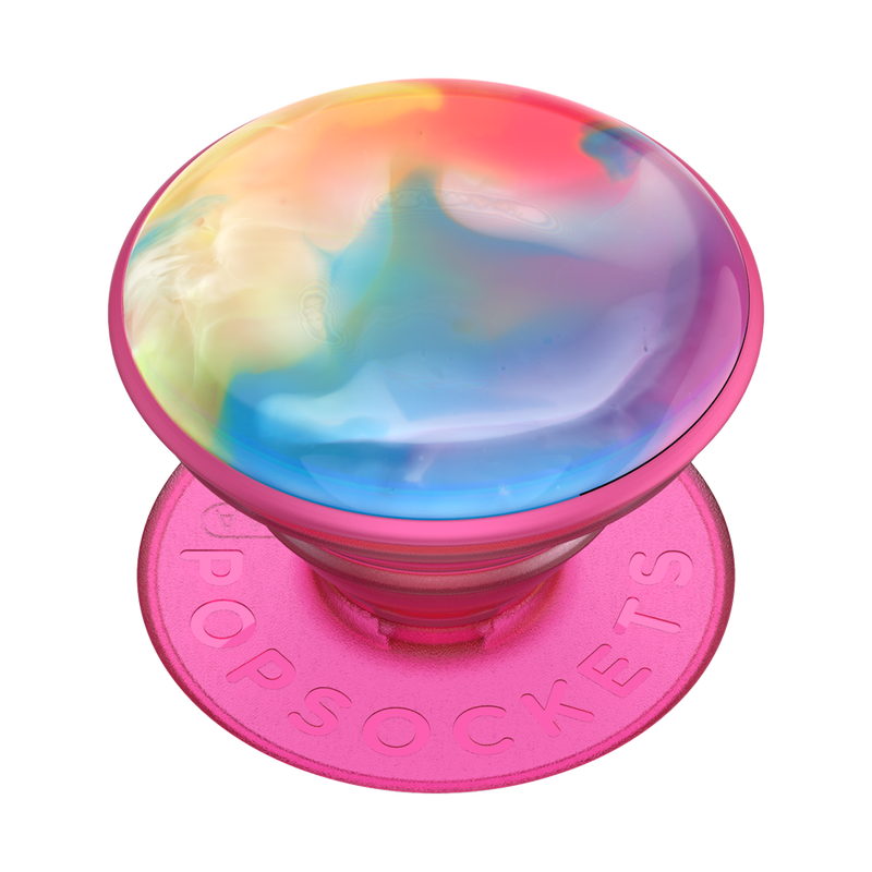 Suport adeziv Popsockets pentru telefon, PopGrip Luxe Swirl Rainbow, Multicolor