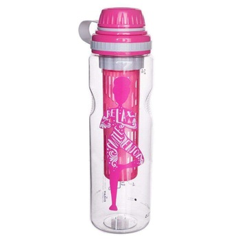 Sticla de apa sport Orion, Tritan, 0.75 l, Roz/Transparent Sticla de apa sport Orion, Tritan, 0.75 l, Roz/Transparent