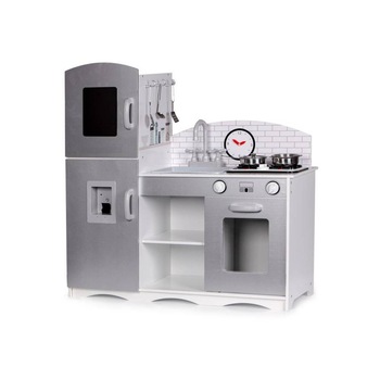 Bucatarie din Lemn pentru Copii, Bigshot BSPLK529GR, Accesorii de Gatit, Cuptor, Plita, Frigider, Chiuveta, 86 x 82 x 30 cm, Gri Bucatarie din Lemn pentru Copii, Bigshot BSPLK529GR, Accesorii de Gatit, Cuptor, Plita, Frigider, Chiuveta, 86 x 82 x 30 cm, Gri