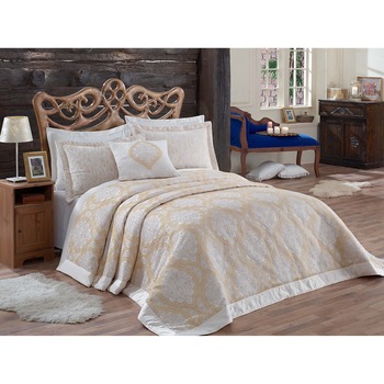 Cuvertura pat Dantela Hayal, polycotton, 260x260 / 50x70 cm, Multicolor Cuvertura pat Dantela Hayal, polycotton, 260x260 / 50x70 cm, Multicolor