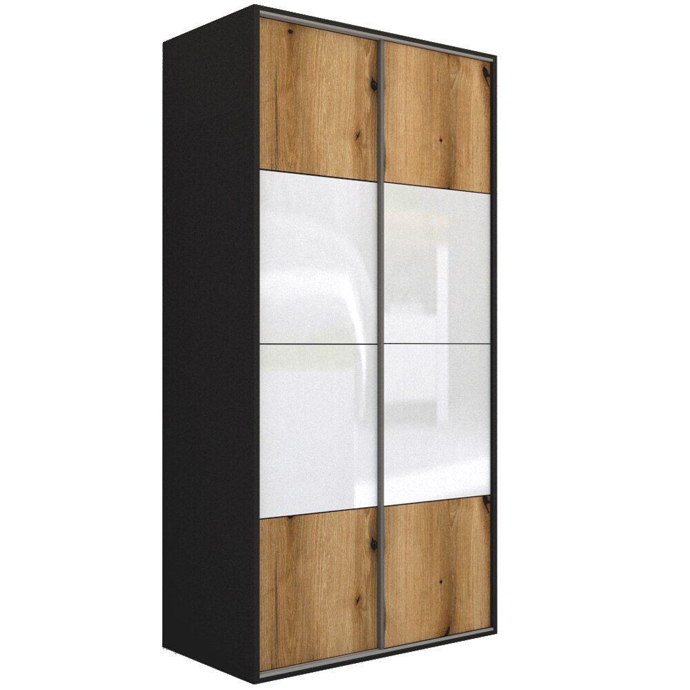 Dressing Genarom LEX B, Stejar Wotan / Gri Lucios, 151 x 240 x 66 cm