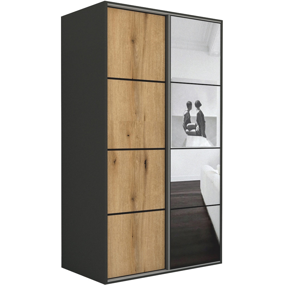 Dressing Genarom LEX B, Stejar Wotan / Oglinda L, 151 x 240 x 66 cm