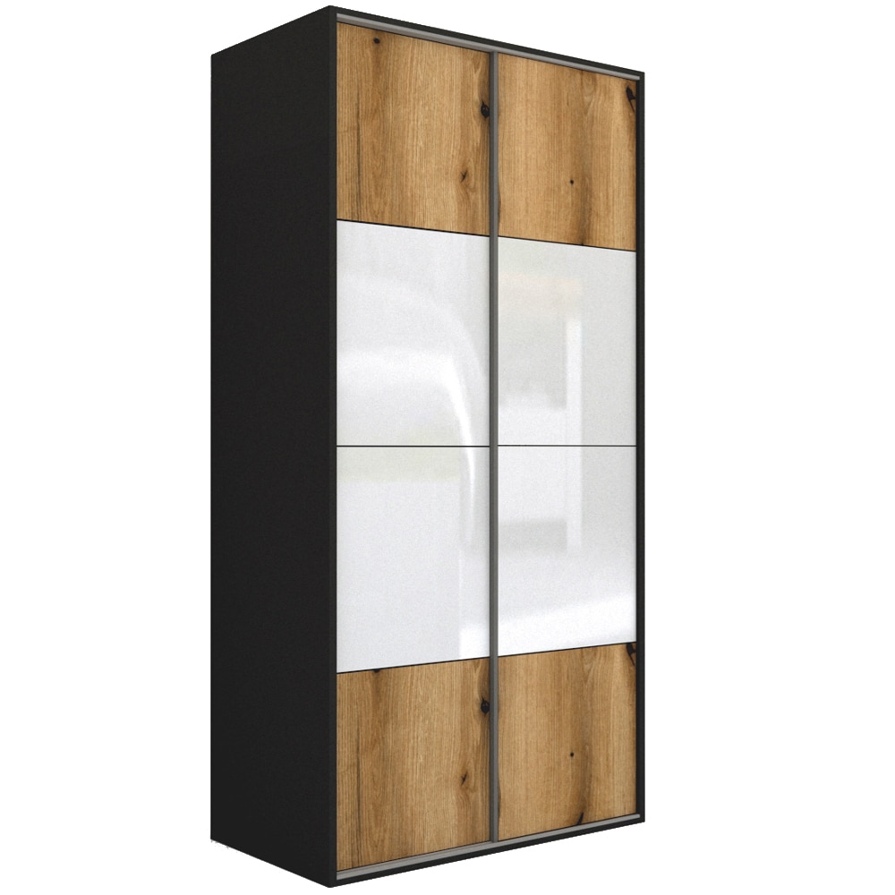 Dressing Genarom LEX C, Stejar Wotan / Gri Lucios, 151 x 240 x 66 cm
