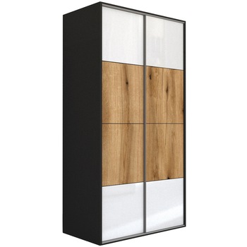 Dressing Genarom LEX D, Gri Lucios / Stejar Wotan M, 151 x 240 x 66 cm Dressing Genarom LEX D, Gri Lucios / Stejar Wotan M, 151 x 240 x 66 cm