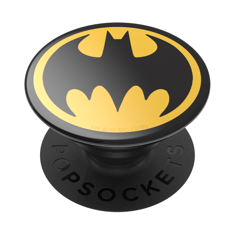 Suport adeziv Popsockets pentru telefon, PopGrip Justice League Batman, Negru/Galben