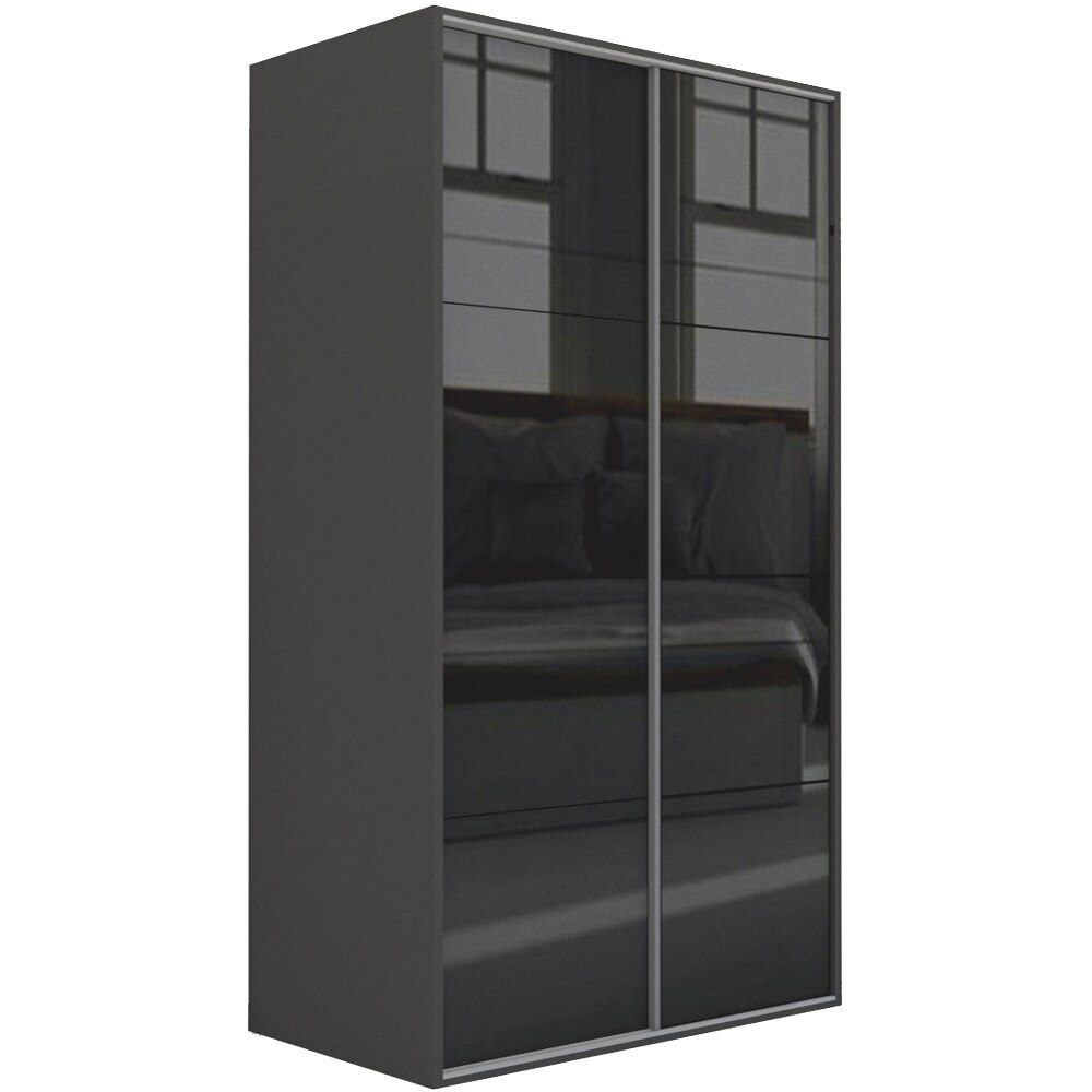 Dressing, Genarom LEX A, Negru Lucios, 151 x 240 x 66 cm