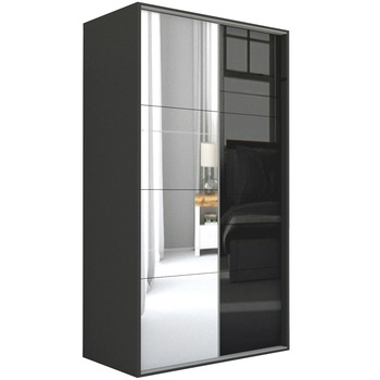 Dressing Genarom LEX C, Oglinda / Negru Lucios, 151 x 240 x 66 cm Dressing Genarom LEX C, Oglinda / Negru Lucios, 151 x 240 x 66 cm