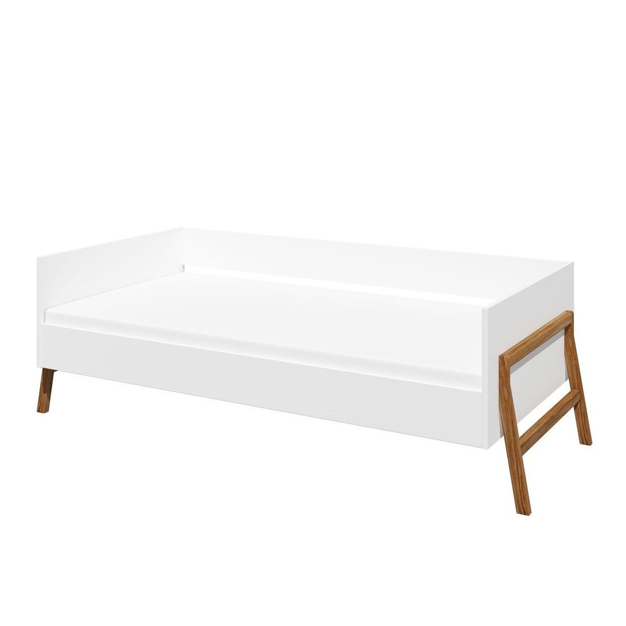 Patut copii, Lotta junior alb, Piccolo, Lemn/MDF, design minimalist, 178 x 83 x 56 cm