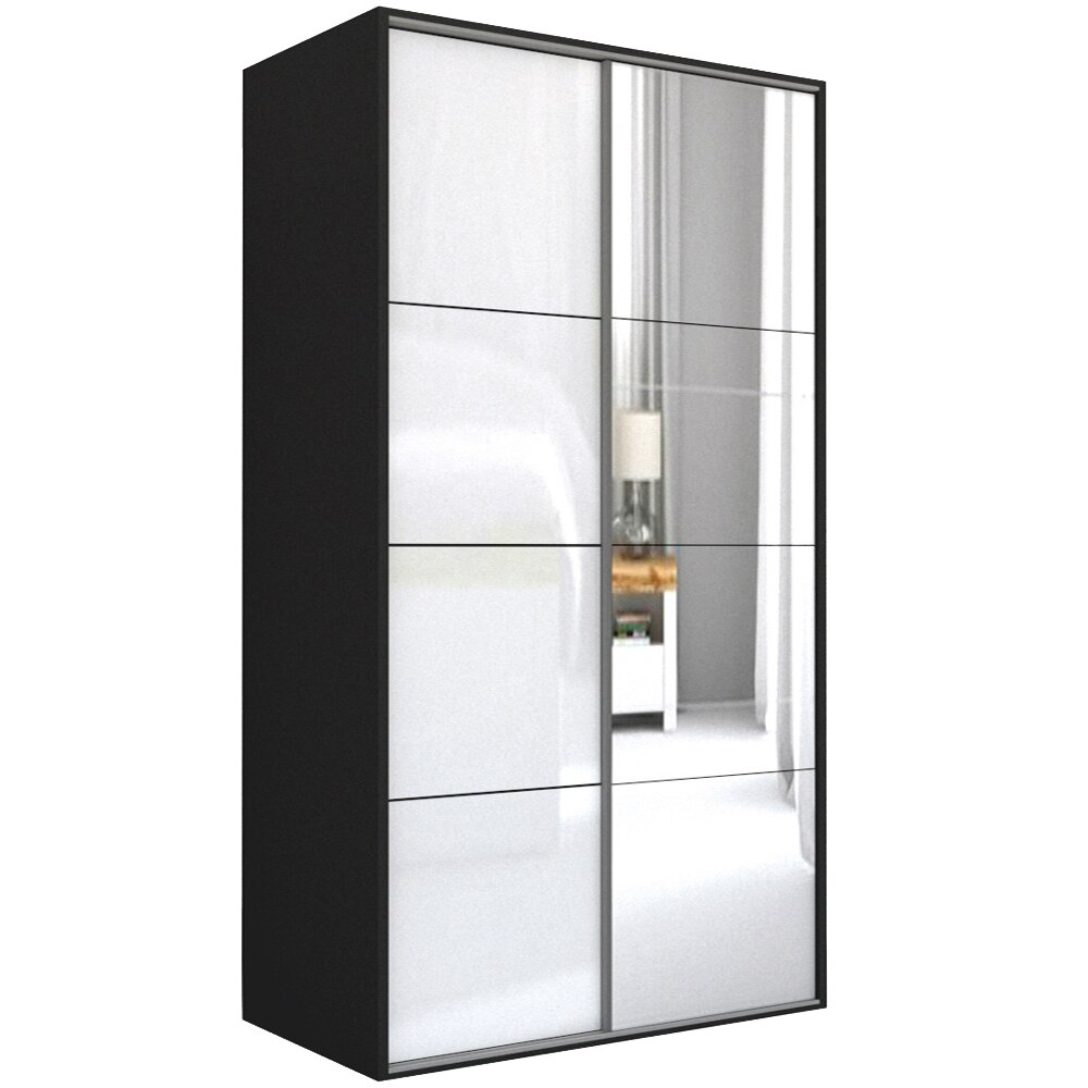Dressing Genarom LEX D, Gri Lucios / Oglinda L, 151 x 240 x 66 cm
