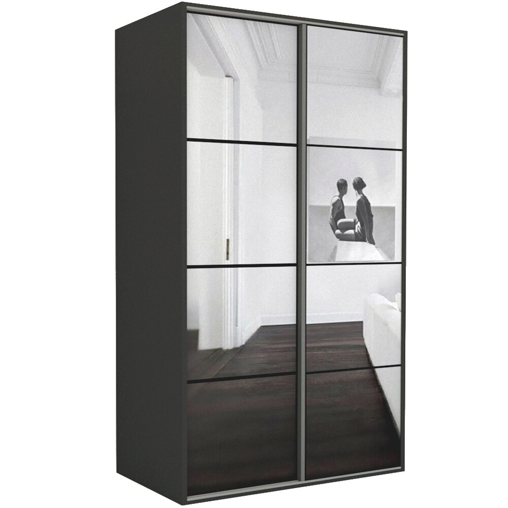 Dressing Genarom LEX D, Gri / Oglinda, 151 x 240 x 66 cm