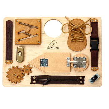 Placa Senzoriala Montessori din lemn pentru copii, +3, Busy Board cu activitati educative si interactive pentru baieti si fete Placa Senzoriala Montessori din lemn pentru copii, +3, Busy Board cu activitati educative si interactive pentru baieti si fete